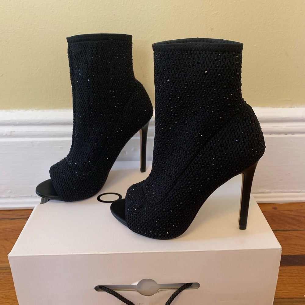 New! ALDO rhinestone peep toe booties - Picture 6 of 6